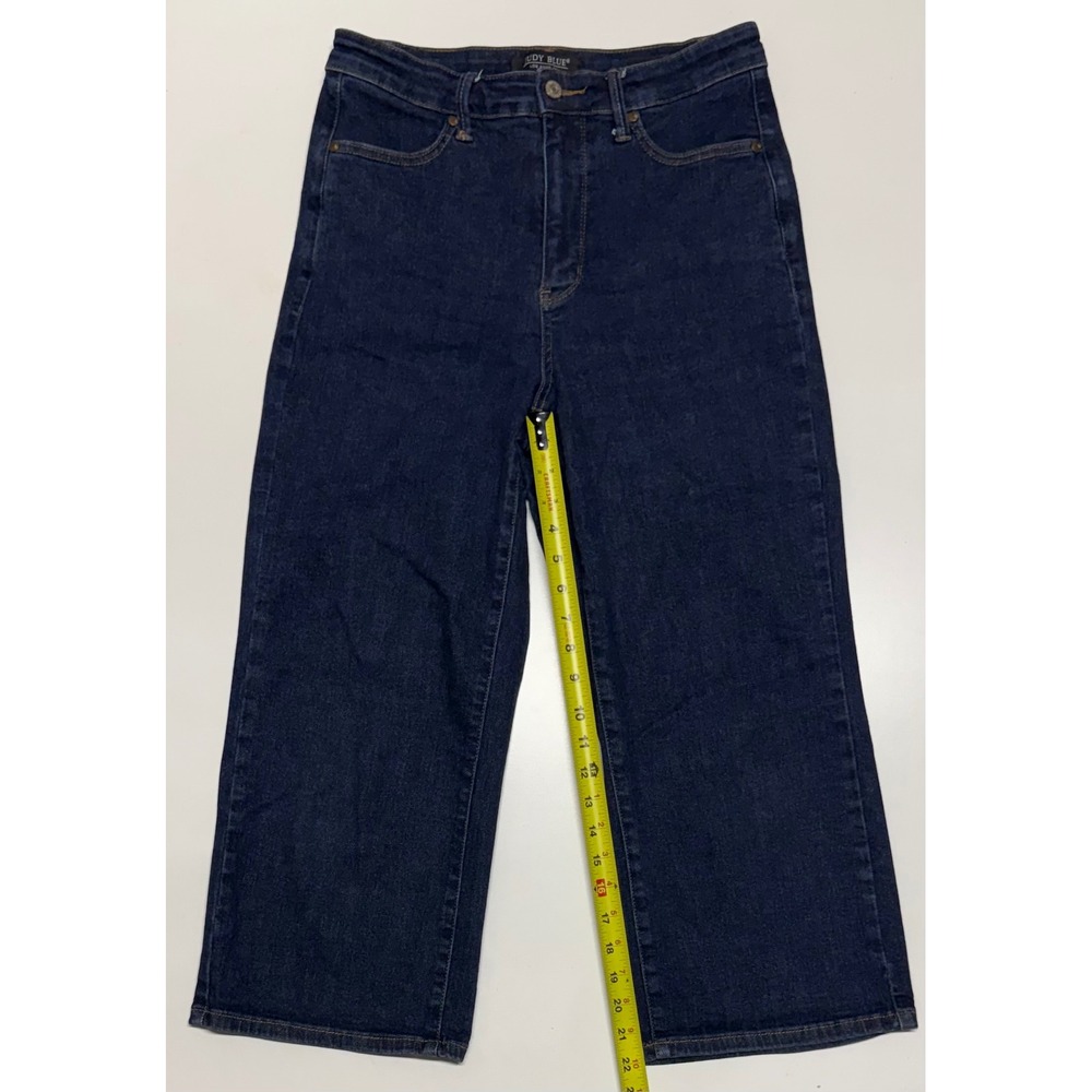 Judy Blue Womens High Waist Wide Leg Cropped Jeans Dark Wash Stretch Denim 9/29